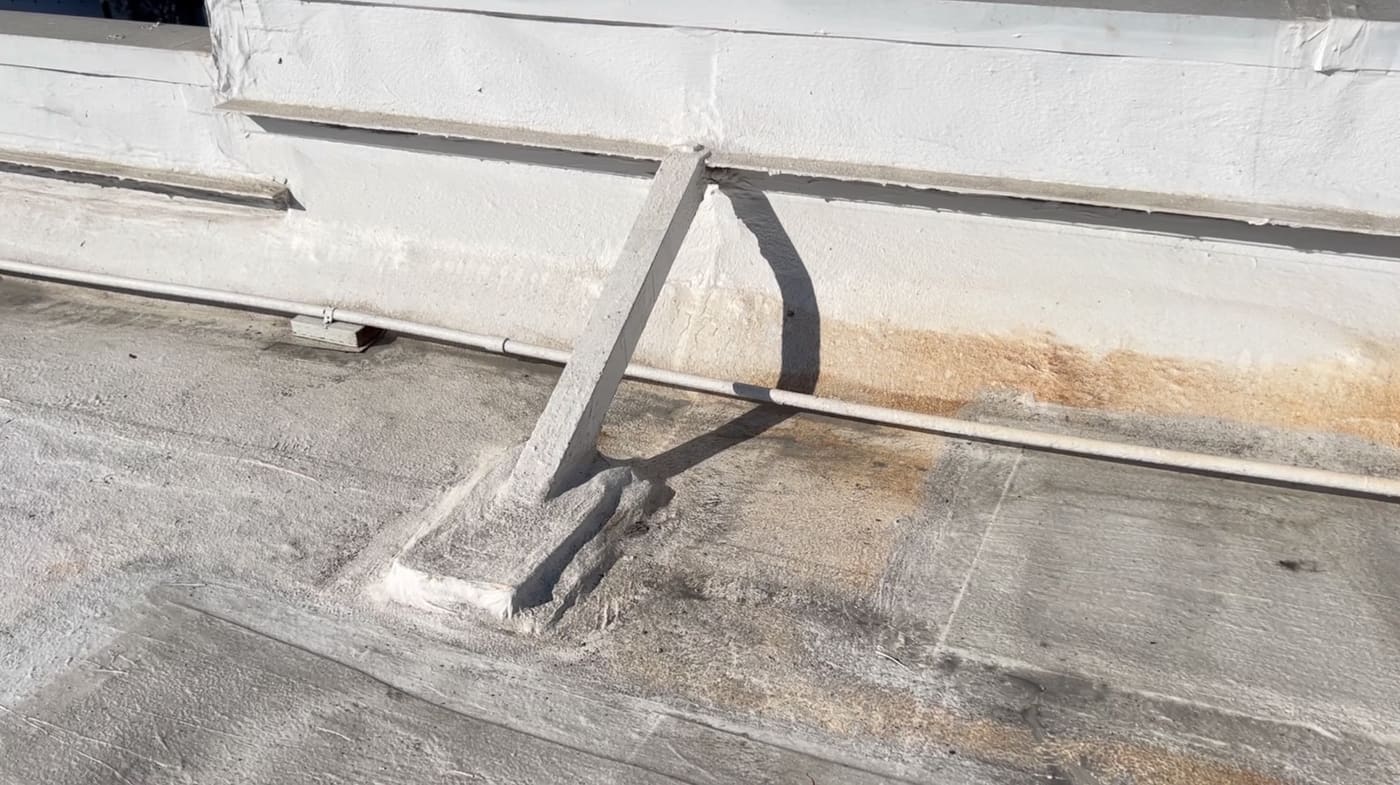 Aging, water-damaged roof on the historic 1916 CTRL Collective building in Pasadena before HP Roofing Pro restoration